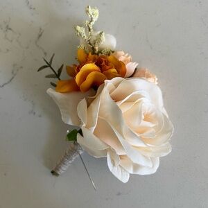 Rust Orange Groom Boutonniere